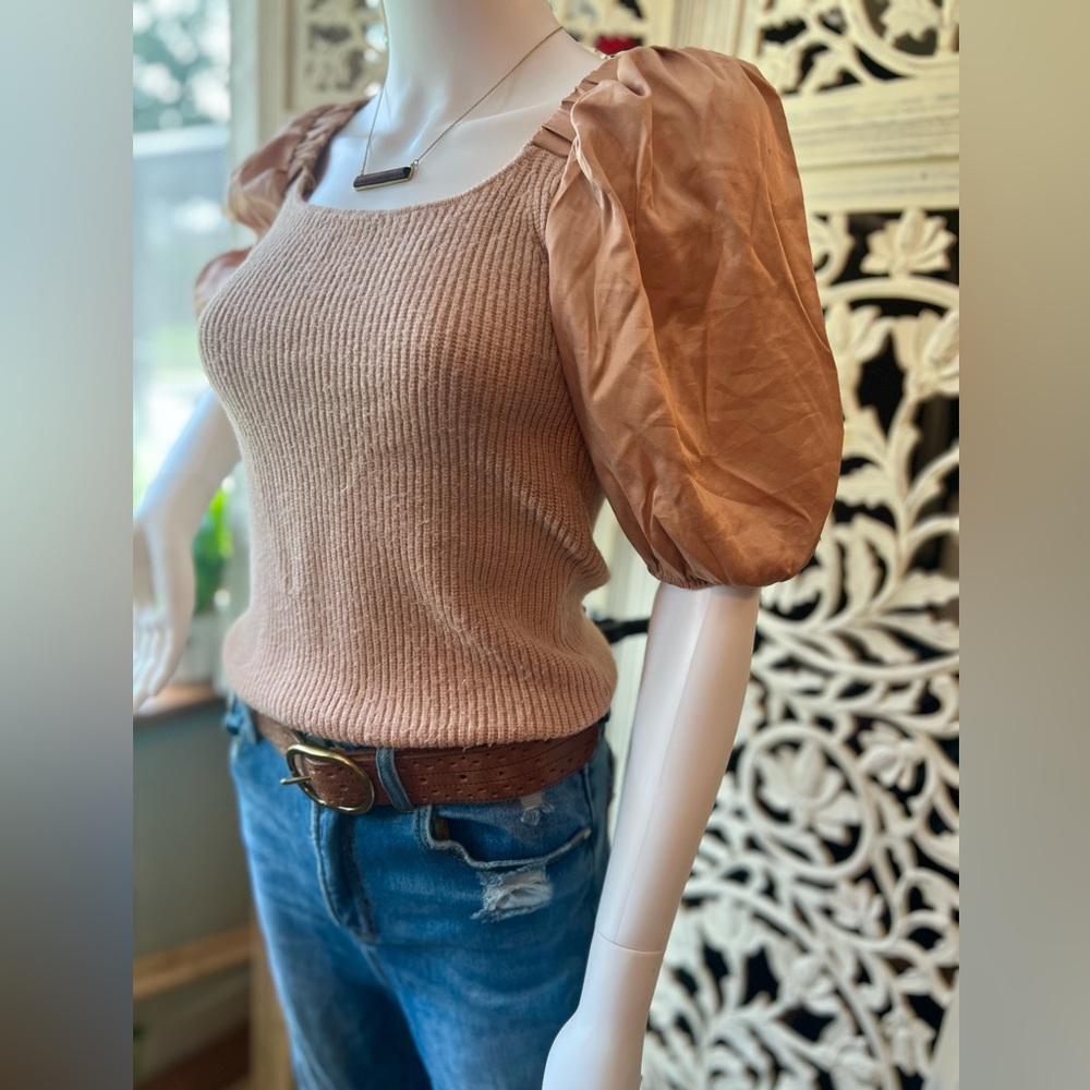 Puff Sleeve Knit Top